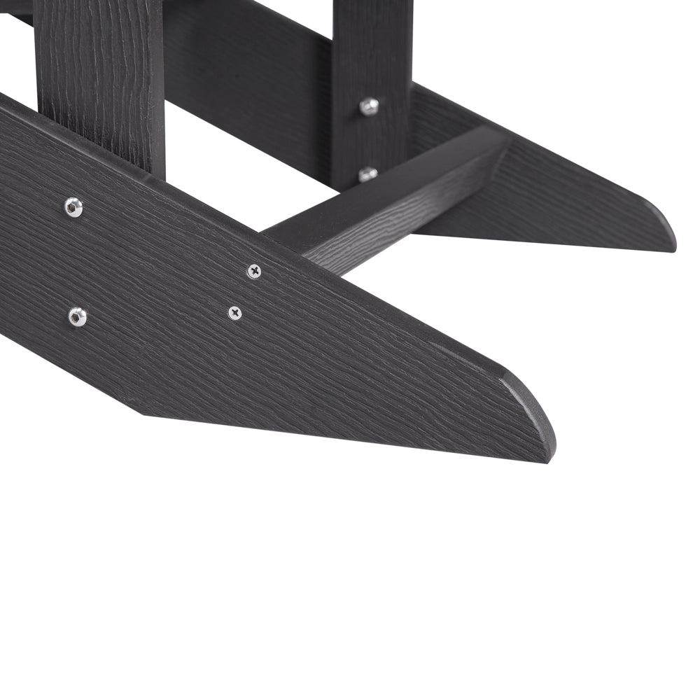 Sedia da giardino in plastica grigio scuro in legno resistente agli agenti atmosferici in stile moderno