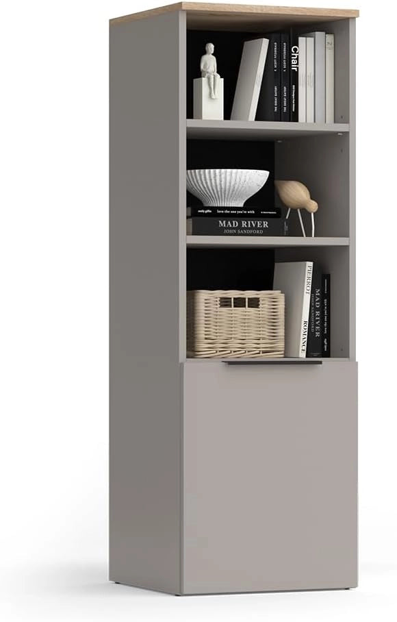 Armadio universale Wido, Grigio, 40.2 x 120 cm con una porta, adatto per la conservazione di oggetti domestici