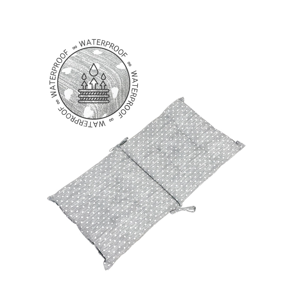 Set Cuscini Sedia Con Schienale Imbottiti Con Laccetti Banda Elastica 40 x 80 Cm CuoricinoGrigio - 6 Pezzi