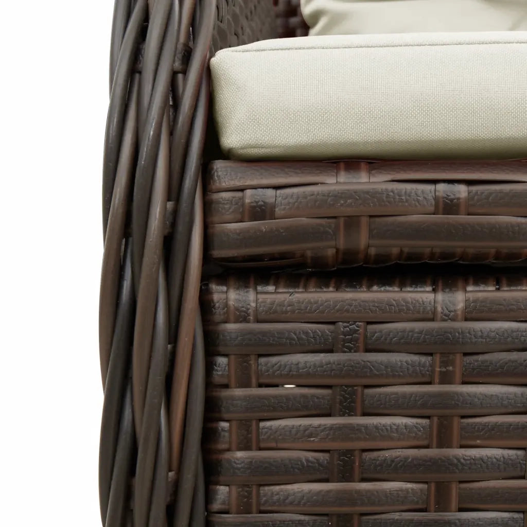 Sedie da Giardino Reclinabili 2 pz Marrone Polyrattan