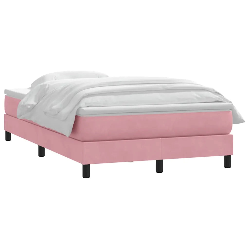 Giroletto a Molle con Materasso Rosa 120x220 cm in Velluto 3315968