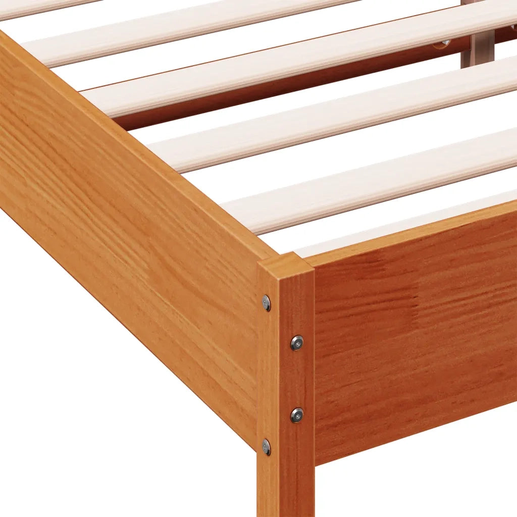 Giroletto senza Materasso Marrone Cera 200x200 cm Legno di Pino 3216359