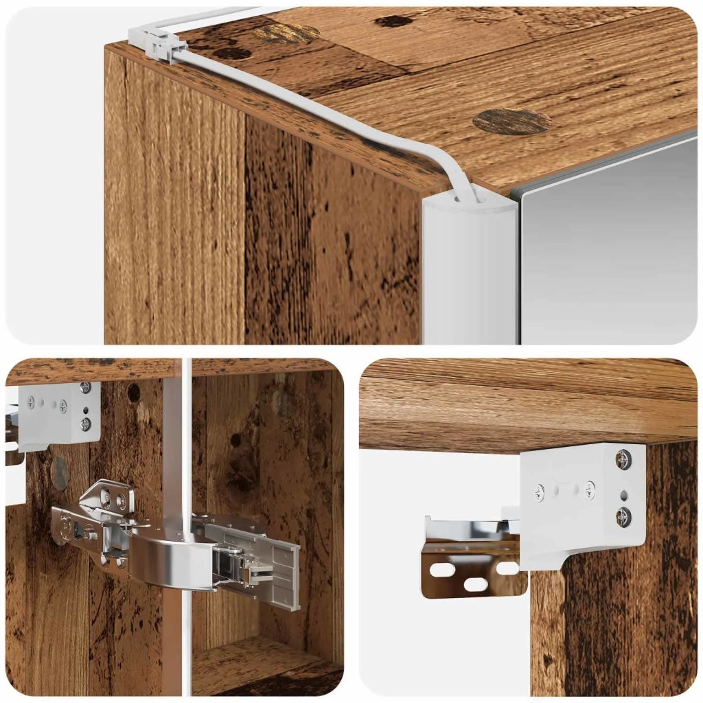 Mobiletto per specchio da bagno Legno vecchio 889237