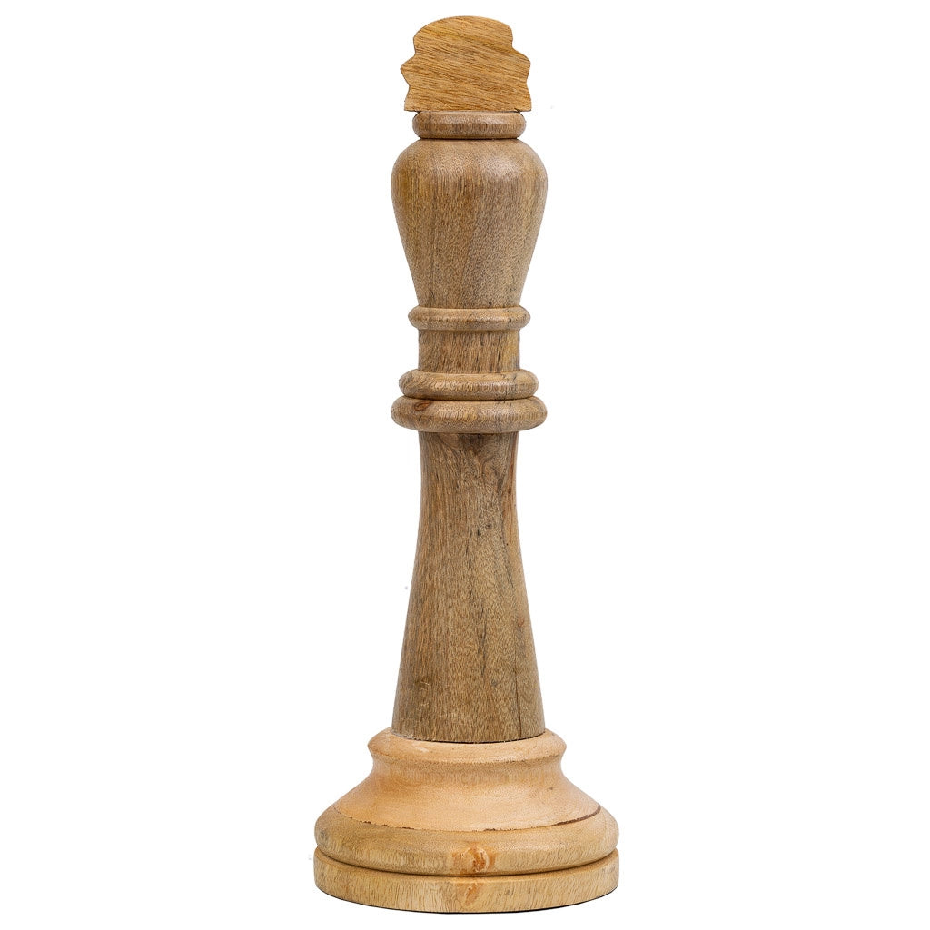 Pezzo degli scacchi del Re in legno di mango marrone d15,5x40h cm