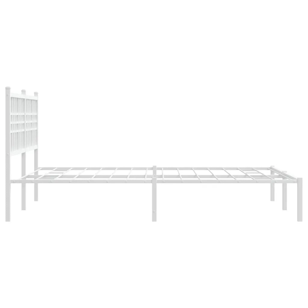 Giroletto con Testiera Metallo Bianco 120x190 cm 376370