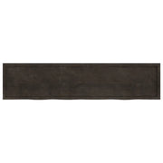 Piano Tavolo Marrone 220x50x(2-4) cm Rovere Massello Trattato 3156466