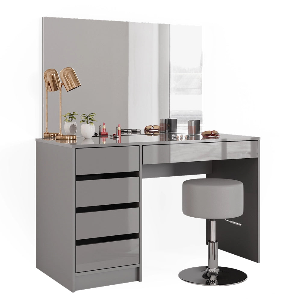 Vicco Tavolo da toeletta Grigio 55 cm con sgabello