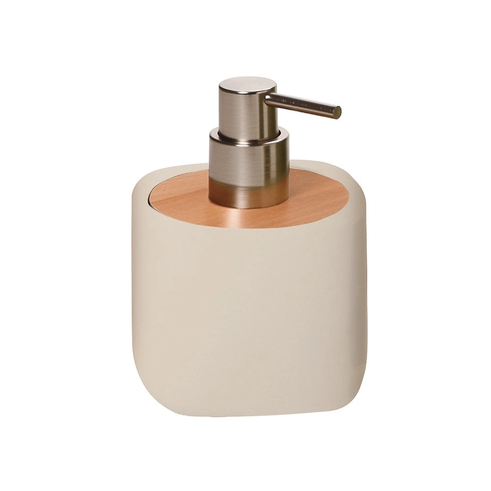 Dispenser sapone ceramica e legno - serie twin