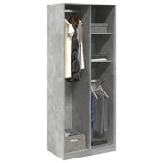 Armadio Grigio Cemento 80x50x200 cm in Legno Multistrato