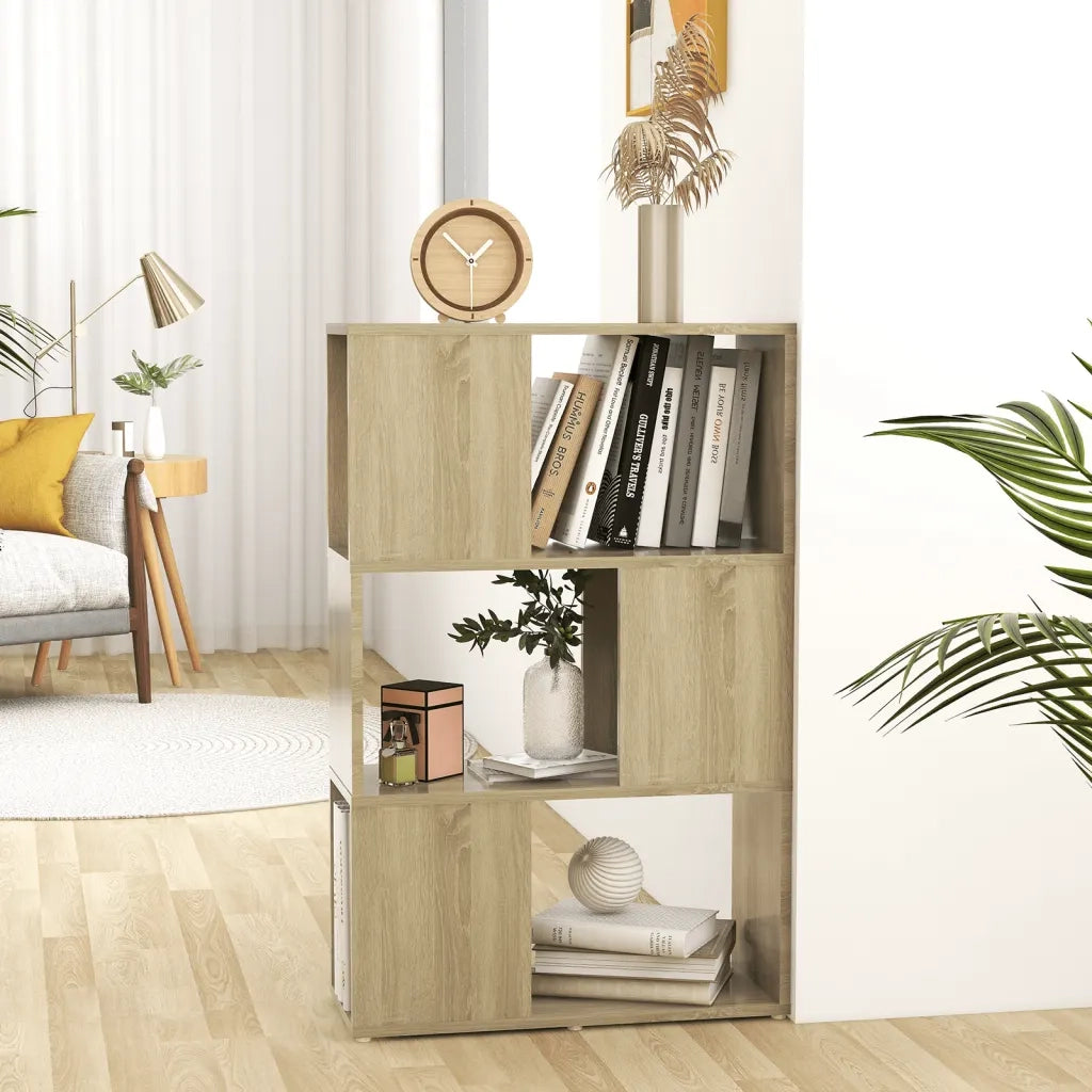 Libreria Divisorio-Scaffale per Libri-Mobile di Stoccaggio Rovere Sonoma 60x24x94 cm in Truciolato
