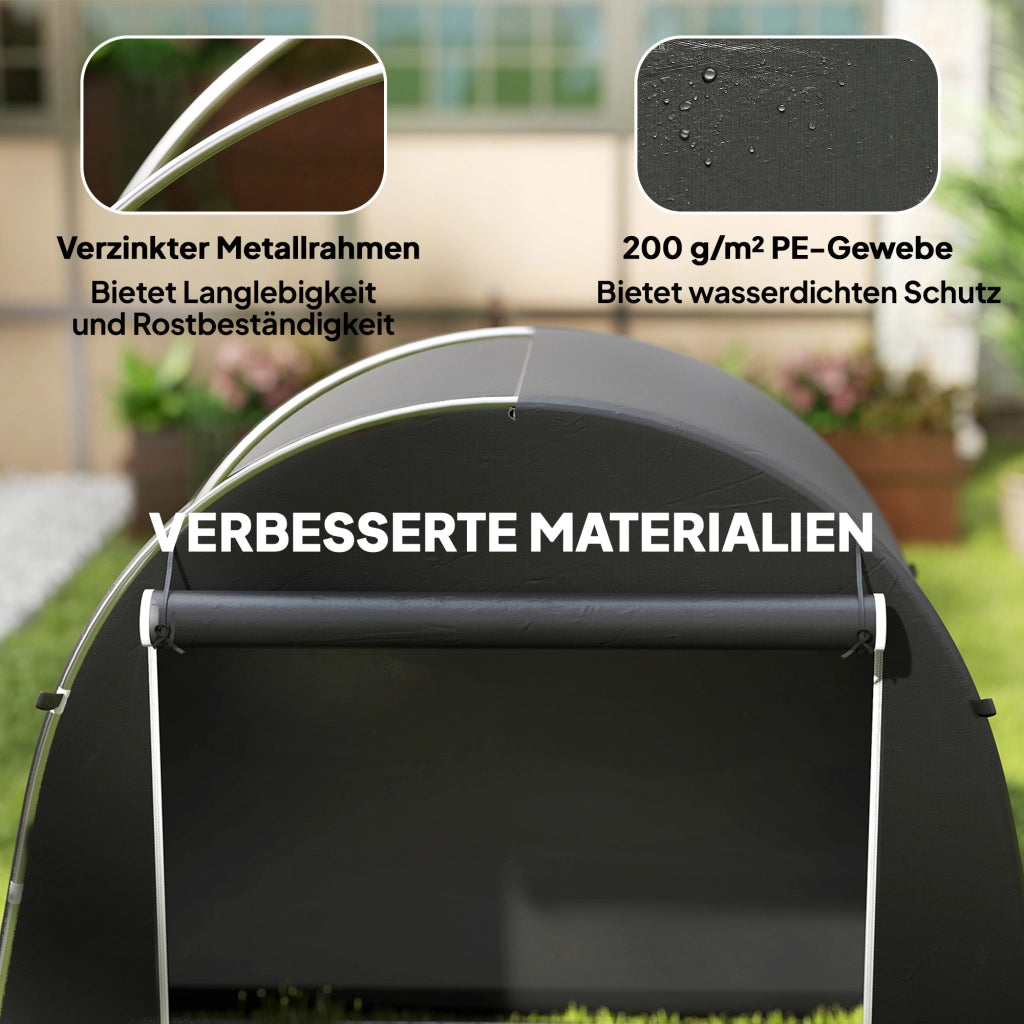 Casetta da giardino pieghevole ¨C zephmum ¨C metallo grigio scuro 200x120x120 cm