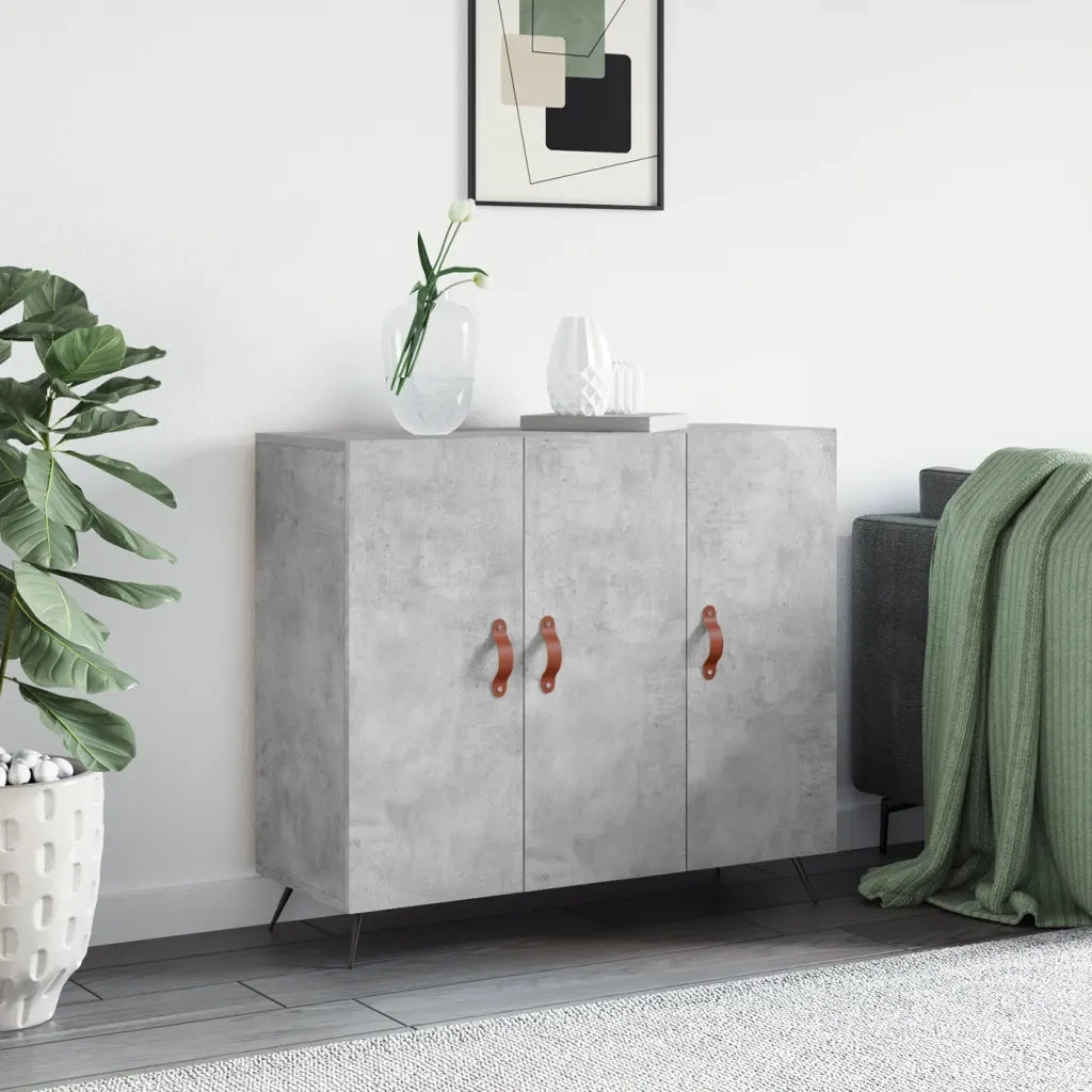 Credenza-Buffet-Armadio da cucina Grigio Cemento 90x34x80 cm in Legno Multistrato 741781