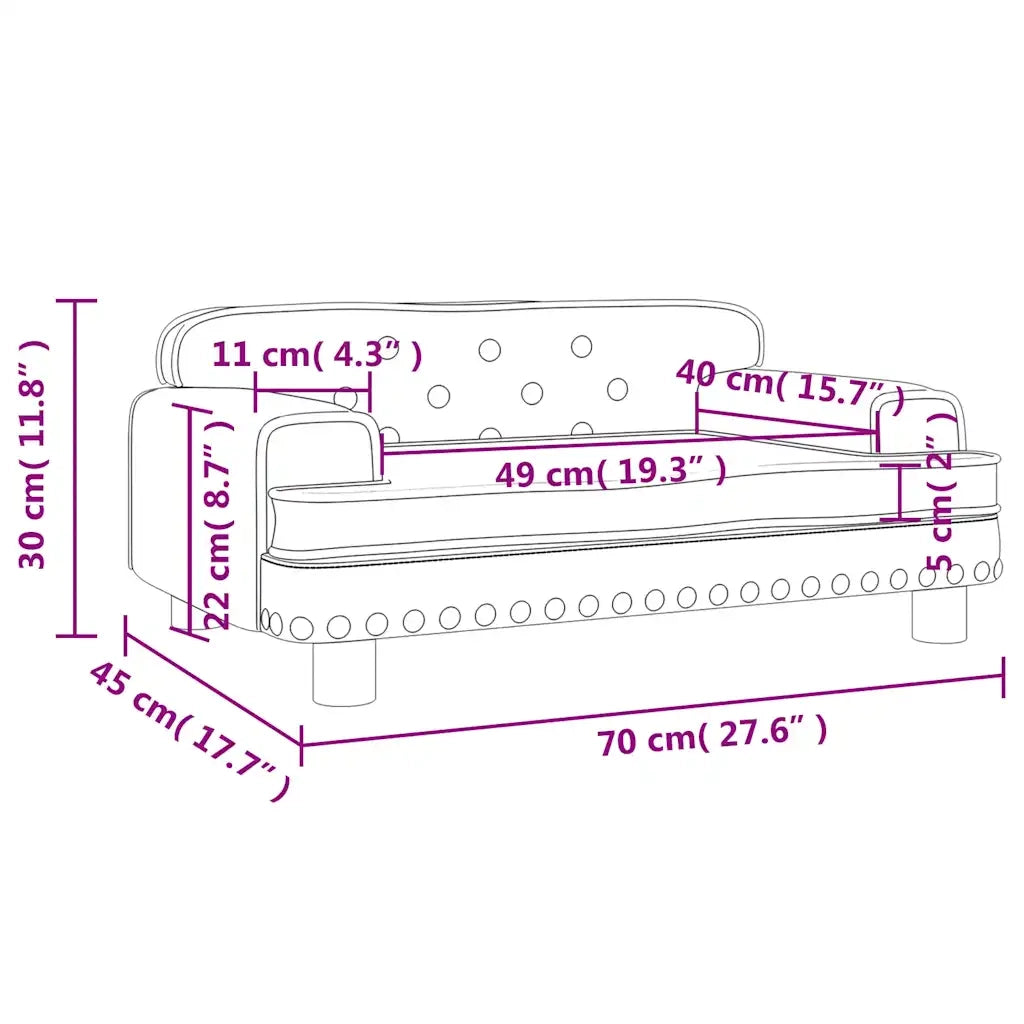 Divano per Bambini Grigio Scuro 70x45x30 cm in Velluto 3196295