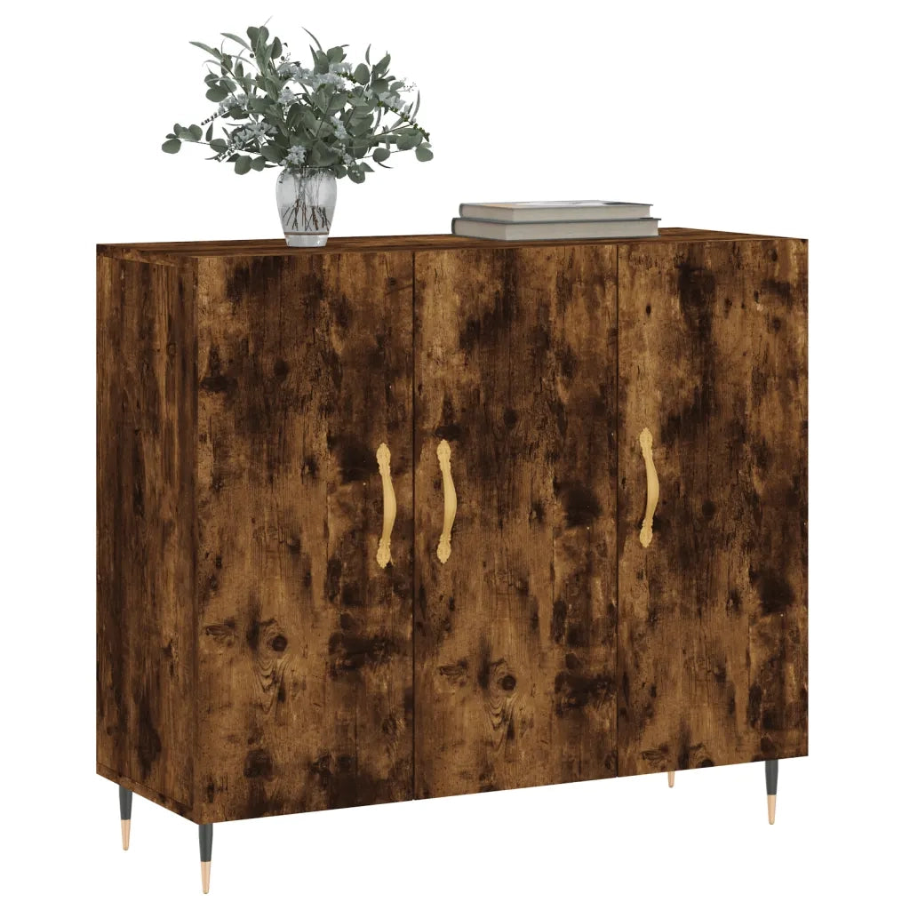 Credenza | Madia | Buffet da pranzo | Armadio da pranzo Rovere Fumo 90x34x80 cm in Legno Multistrato