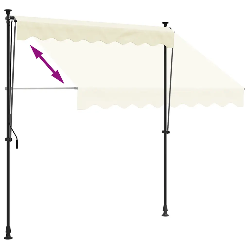 Tenda da Sole Retrattile Crema 250x150 cm in Tessuto e Acciaio