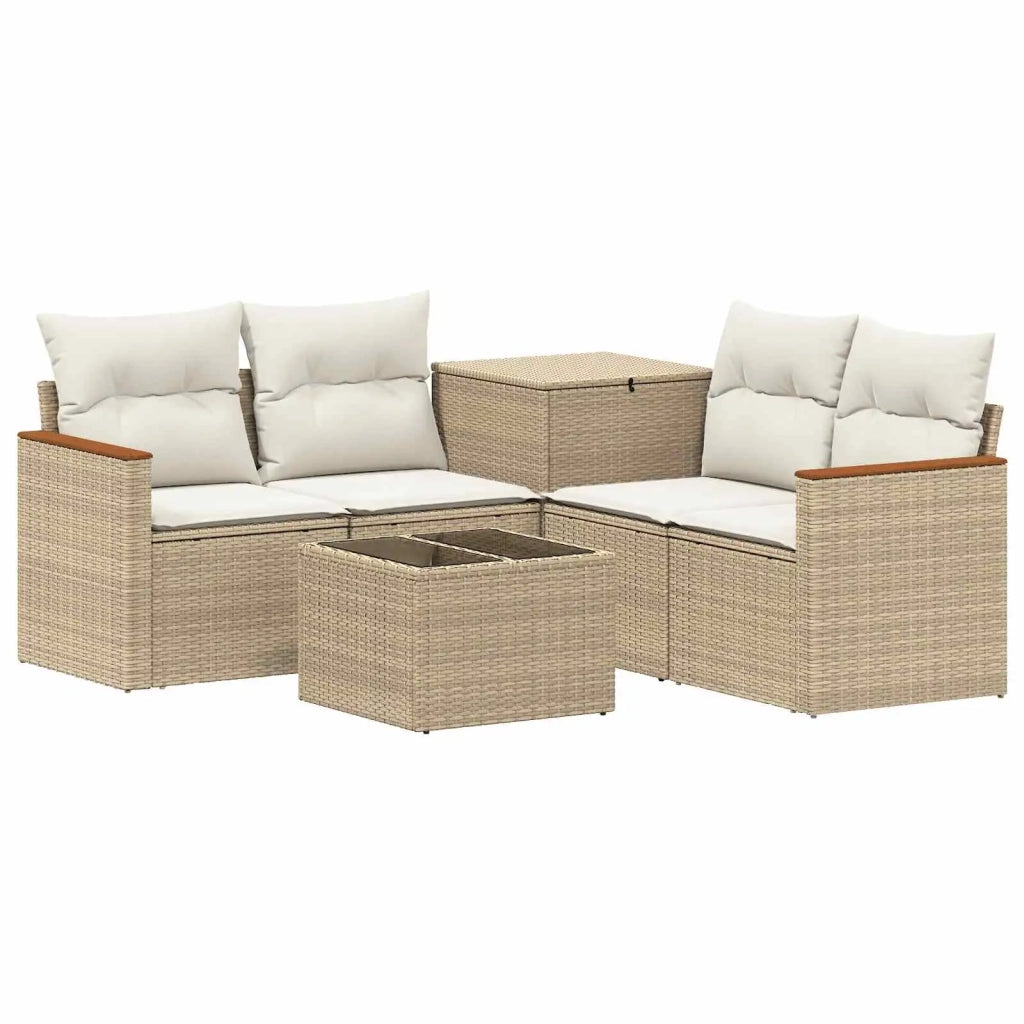 Set di divani 6 pz Beige e Bianco Crema 3447624