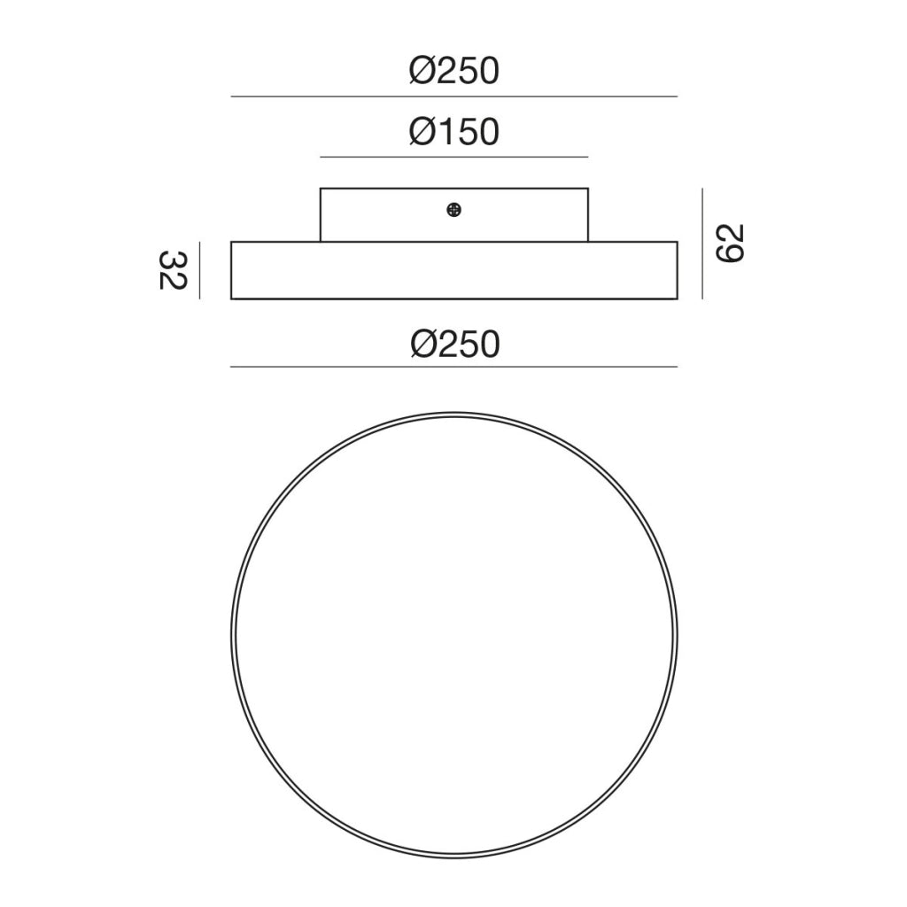 Plafoniera GPL351 Rotonda in Alluminio Bianco Opaco - 24W LED CCT Selezionabile 3000K/4000K IP65 - Gealuce per Esterni