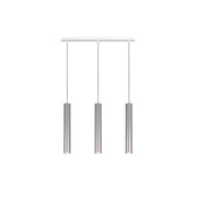 Lampadario Industrial-Minimal Xeana Metallo Bianco Alluminio 3 Luci Gu10