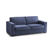 Divano fisso Arki, Divano a 2 posti, Made in Italy, SofÒ  Soggiorno in tessuto, con Braccioli standard, cm 180x95h90, Blu