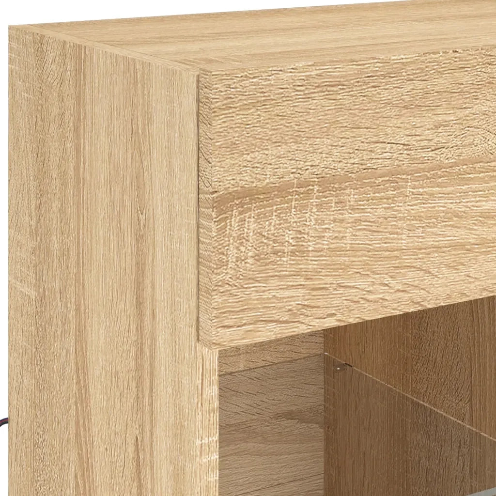 Mobile TV a Parete con Luci LED Rovere Sonoma 58,5x30x60,5 cm 837094