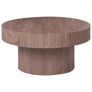 Tavolino da caffè con piano in MDF marrone scuro ø 80 cm Design moderno Gambe a coste Soggiorno