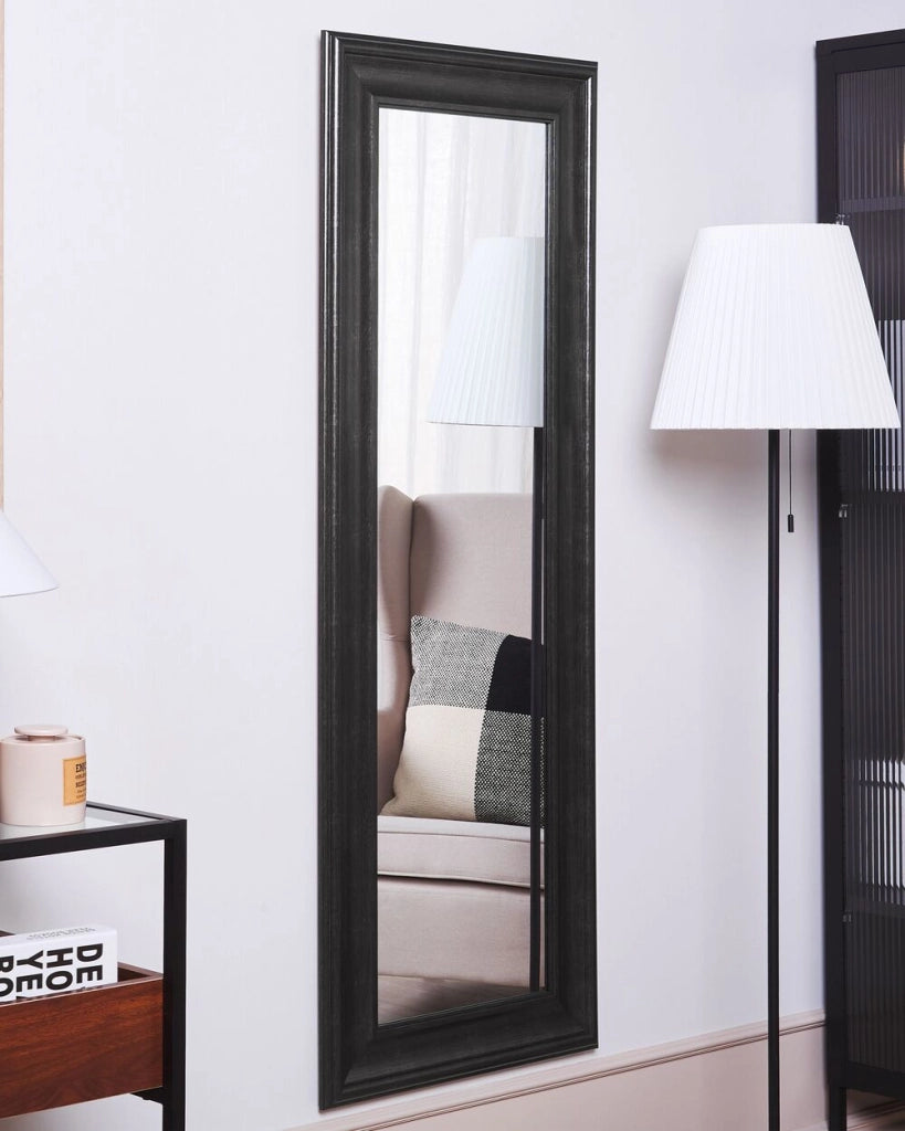 Specchio da parete sospeso Nero 51 x 141 cm in materiale sintetico stile minimalista di ispirazione scandinava