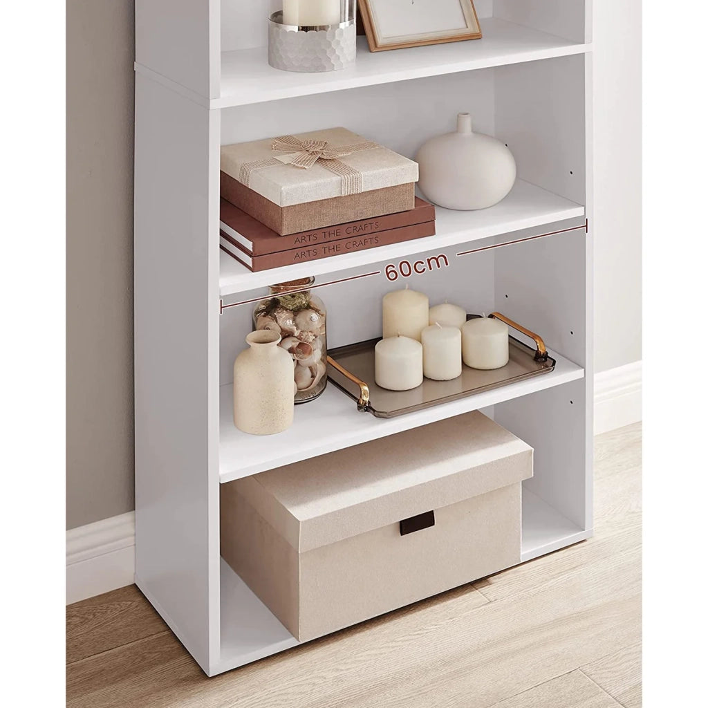 Libreria/mobile contenitore a 6 ripiani per soggiorno ufficio camera da letto stile scandinavo 40 x 24 x 1785 cm bianco 12_0004250