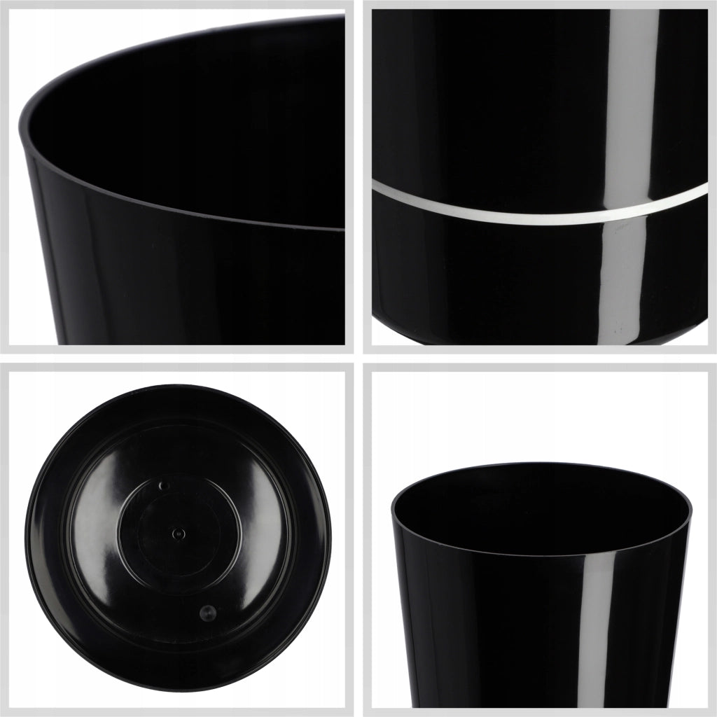 Vaso da fiori KADAX in due pezzi con supporto, nero, 25 cm