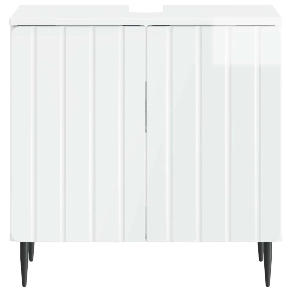 Armadio per Lavabo da Bagno ZWOLLE Bianco Lucido 896349