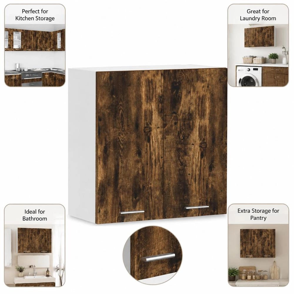 Lyon Wall Cabinet, Smoked Oak, 60x31x60 Cm, Engineered Wood