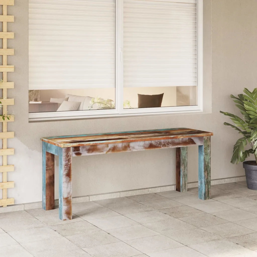 Panca-Sgabello in Legno Massello di Recupero 110x35x45 cm 362804