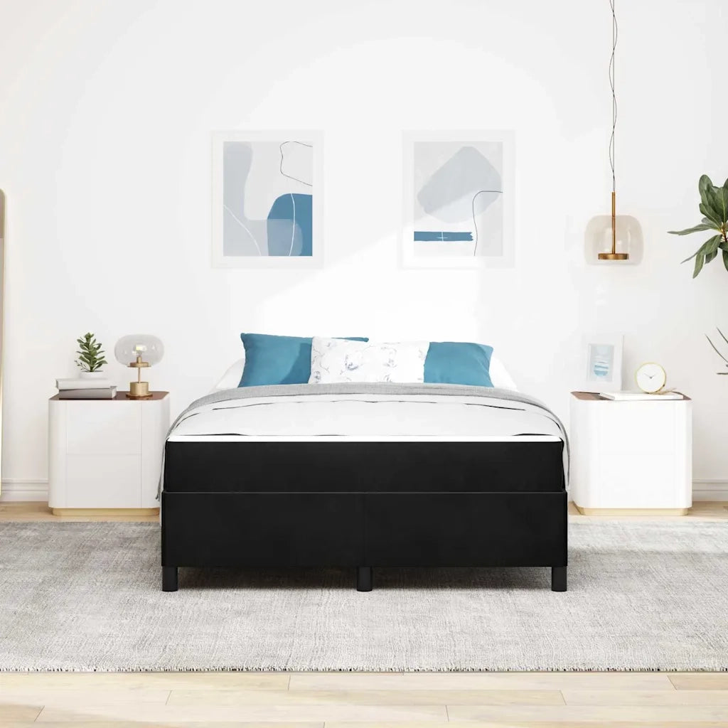 Struttura del letto con materasso Nero 140 x 190 cm Tessuto