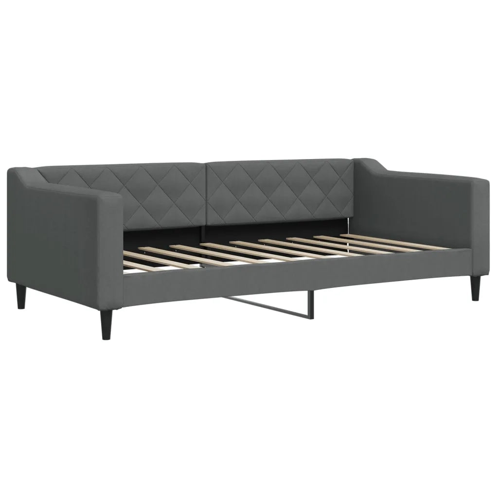 Divano letto | Sof¨¤ letto | Letto singolo con Materasso Grigio Scuro 90x190 cm in Tessuto