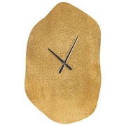 Orologio da parete in ottone finitura alluminio 78x50 cm forma irregolare lancette nere decorazioni