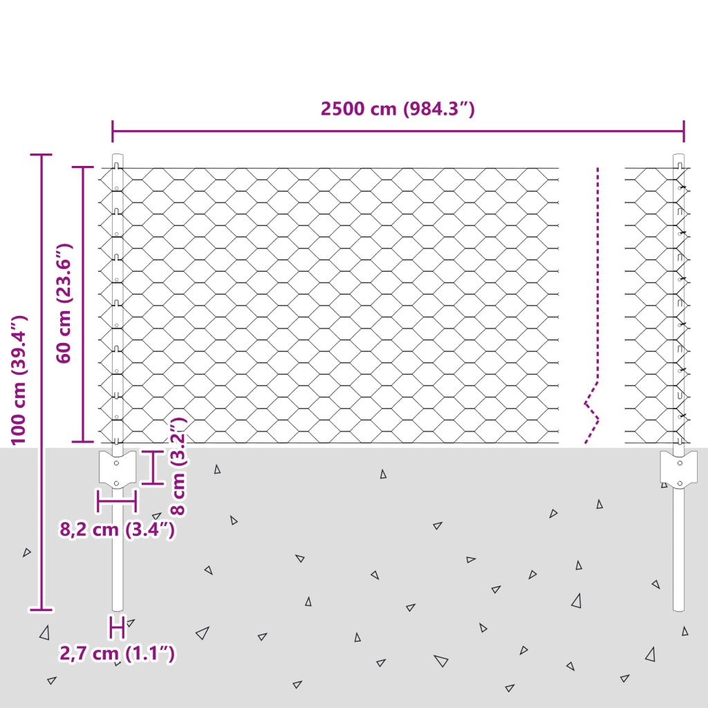 Paletti per Recinzione  11 pcs U-Channel Verde 60 cm Acciaio