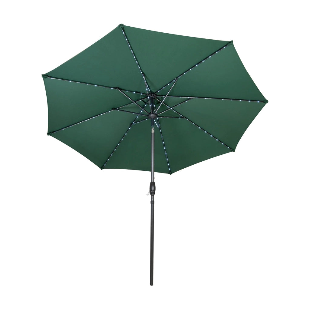 Ombrellone LED Inclinabile 2,7m Verde da Giardino con Luci Solari
