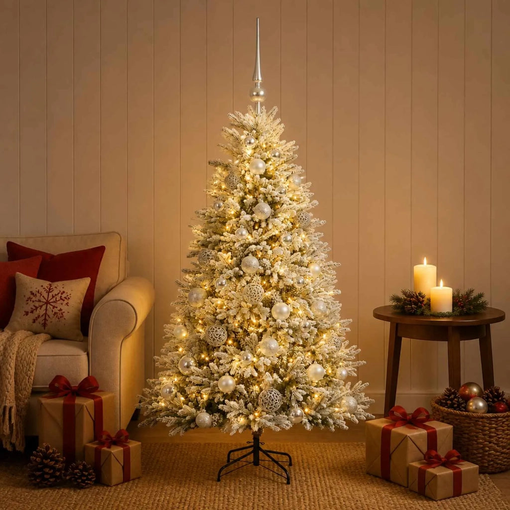 Albero di Natale Artificiale con Palline 120 cm 150 LED 3465997