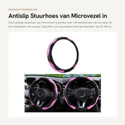 Guida auto con presa antislip - resistente al calore - tessuto microfibra - diametro 37-38 cm - flessibile - idea regalo - guida auto