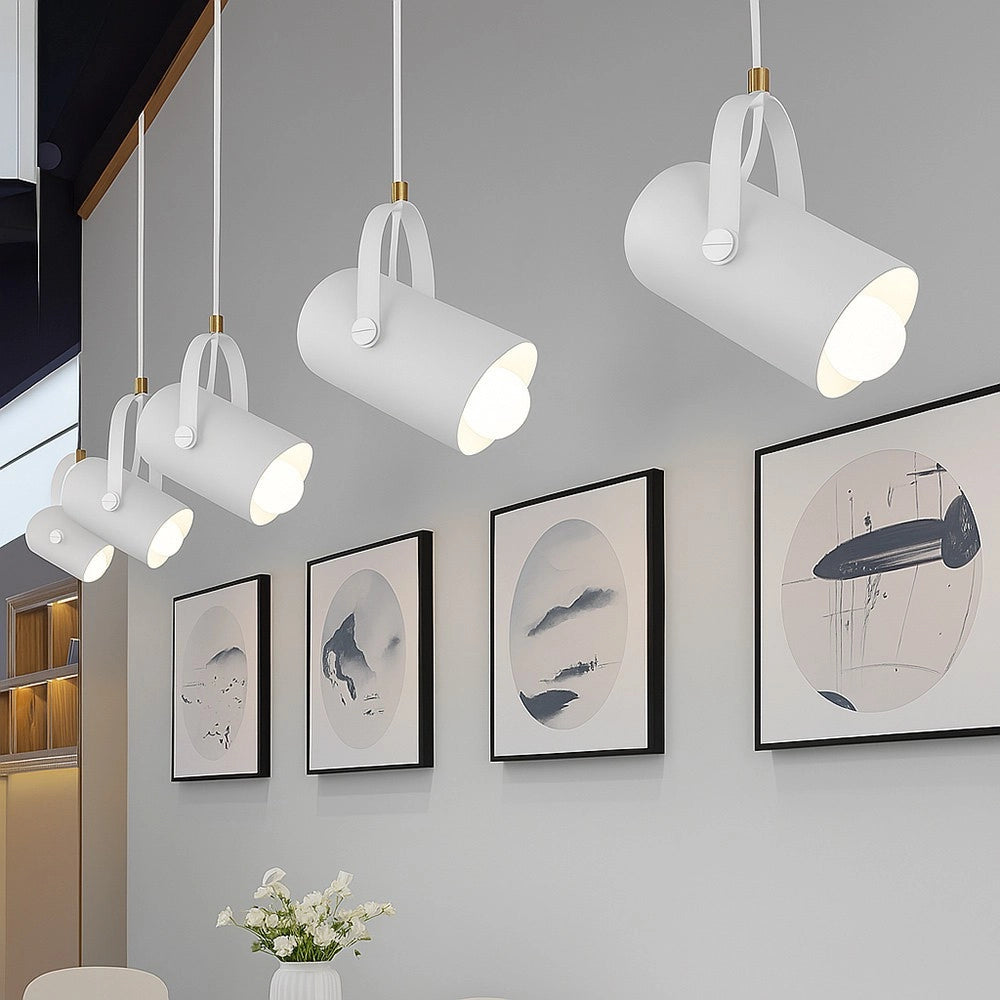 Trade Shop - Lampadario A Sospensione Da Soffitto Design Con Paralume Orientabile Attacco E27 Ip20 A21 -