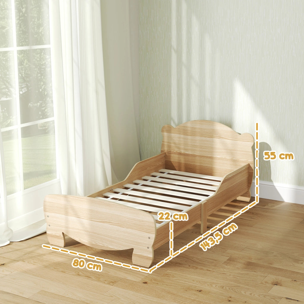 Letto a soppalco per bambini con barriere ¨C zephmum ¨C 70x140 cm legno naturale