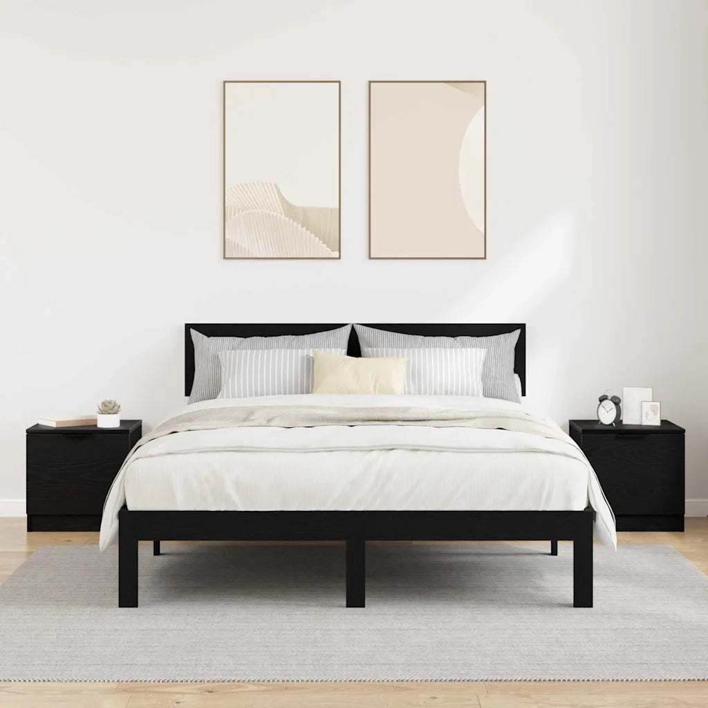 Armadietto per letto 2 pz Rovere Nero 40 x 39 x 40cm CFW1398031