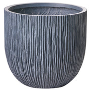 Vaso da fiori grigio Fioriera rotonda in fibra di argilla per uso interno ed esterno 42 x 42 x 39 cm Decorativa Design moderno Soggiorno Giardino