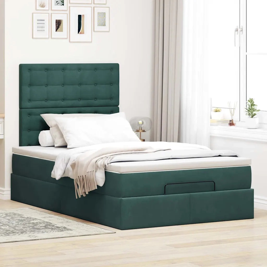 Struttura Letto Pouf con Materassi 120x200 cm Velluto 3314459