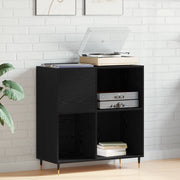 Armadietto per Dischi Nero Rovere 84,5x38x89 cm Legno Ingegnerizzato