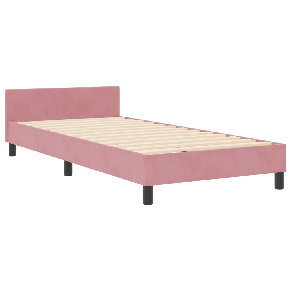 Struttura del letto in velluto rosa  80x200 cm