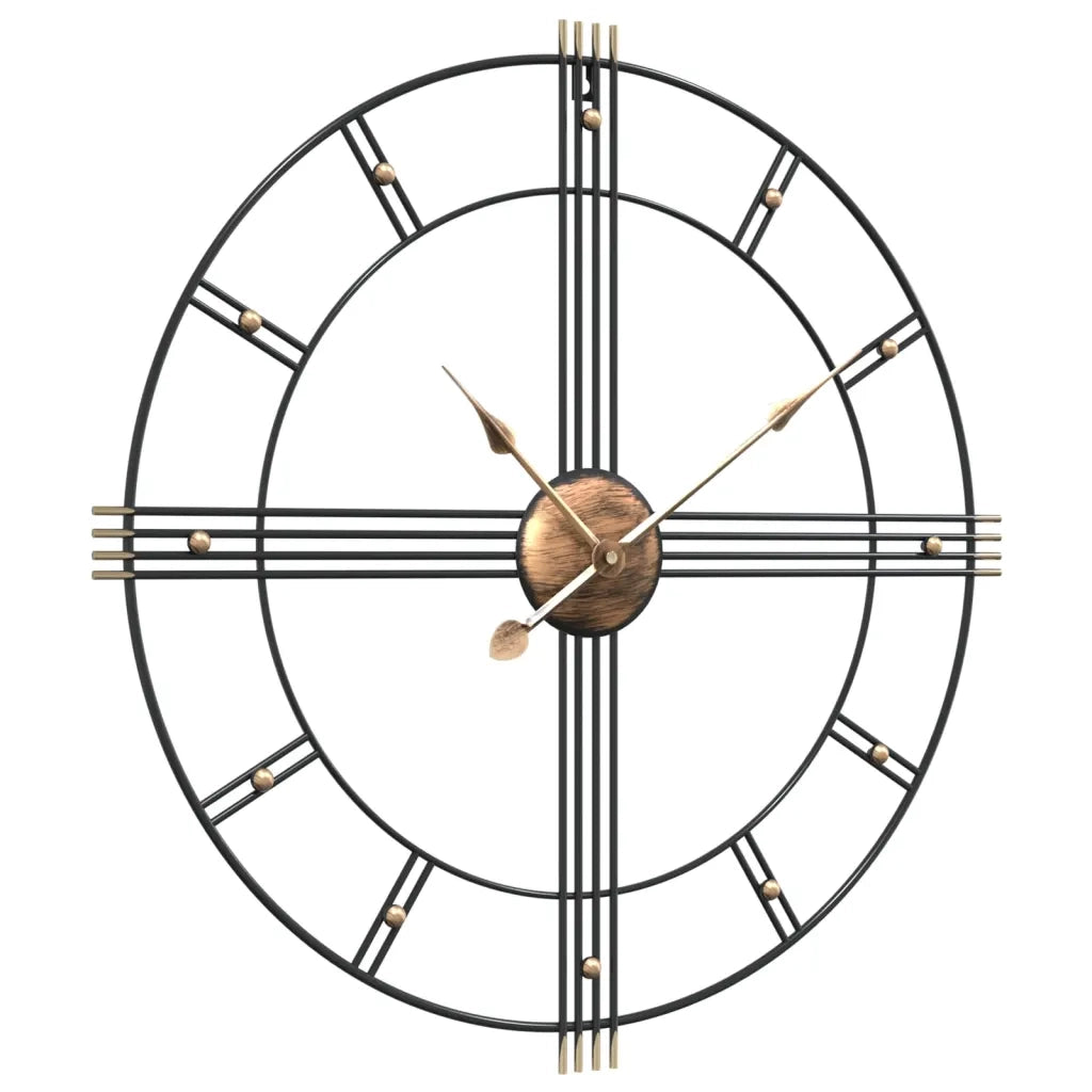 Orologio da Parete Nero Ã˜60 cm in Ferro