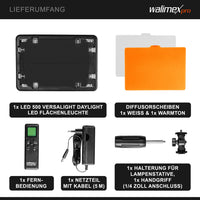 Luce a pannello LED per fotografia 500 Versalight da 32 W, 5600 K, Lampada fotografica con alette per foto e video studio fotografico