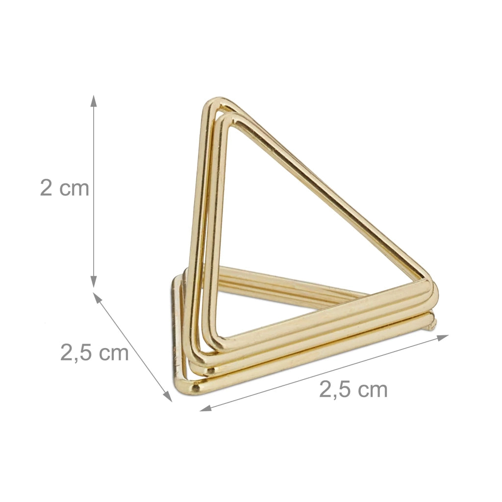 Lotto di 48 portanome triangolari decorativi matrimonio compleanno 2 x 2,5 x 2,5 cm in latta 13_0014258