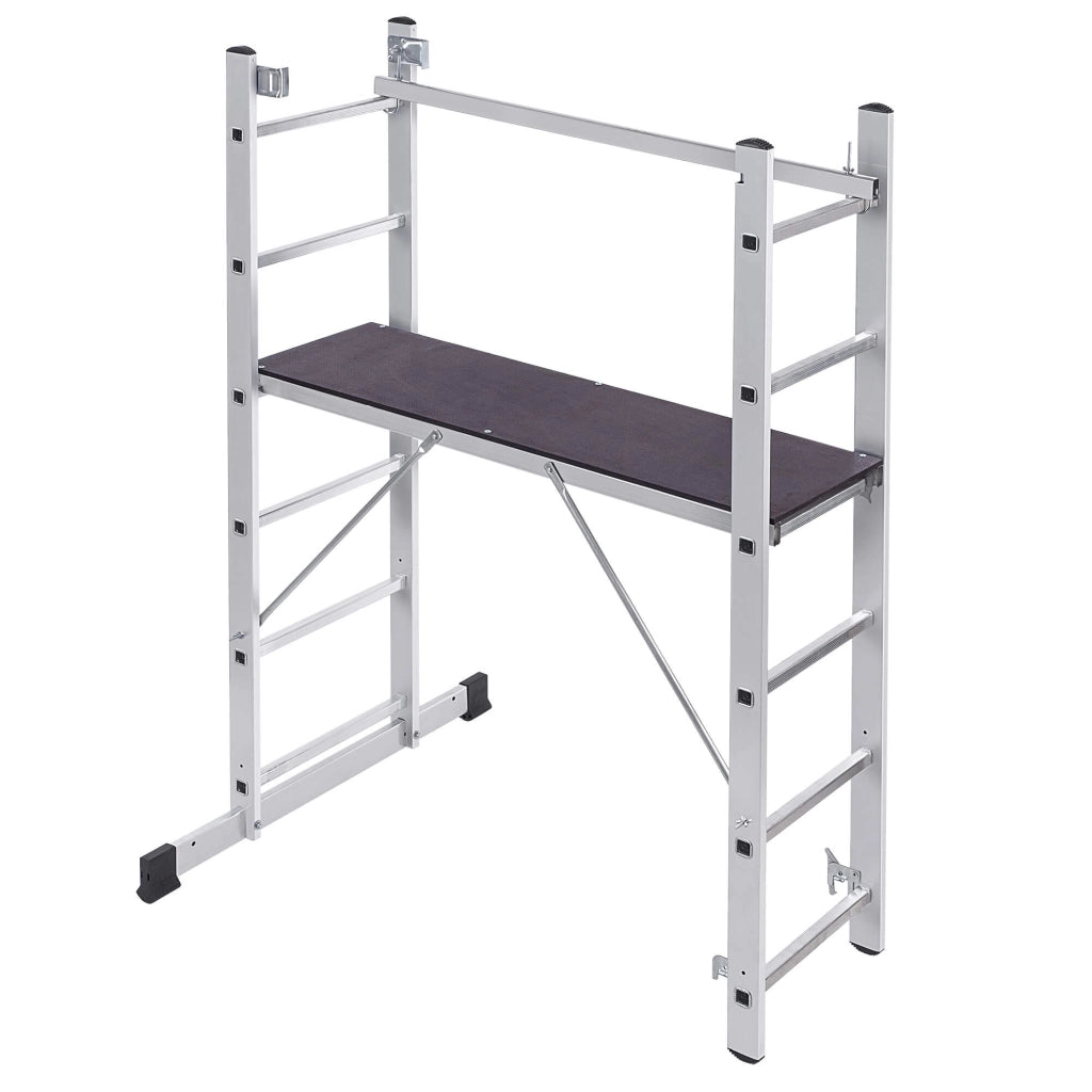 KADAX Mini Ponteggio in Alluminio 2x6 Gradini Piattaforma di Lavoro Pieghevole Scala 3 in 1