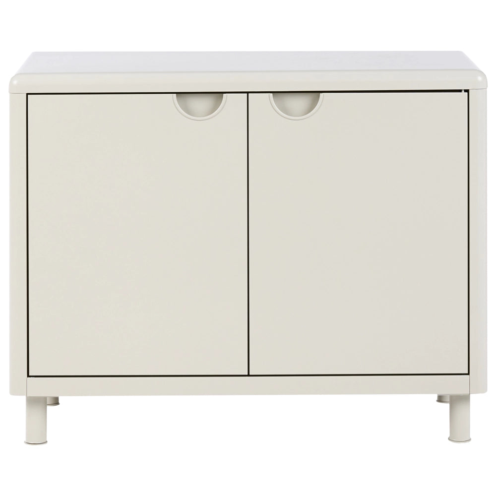 Mobile contenitore in acciaio beige con 2 ripiani e 2 ante stile moderno per l'ufficio domestico